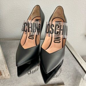 Moschino Black Heels with Transparent Strap